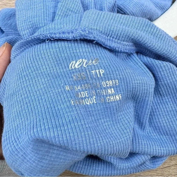 NWT Aerie Ribbed Turtleneck Bodysuit Long Sleeve in Light Blue - Picture 5 of 8